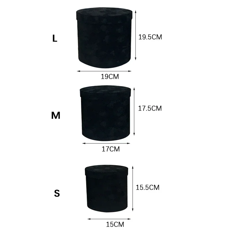 3Pcs/Set Velvet Gift Box Round - Florist Supply Buckets recension och pris