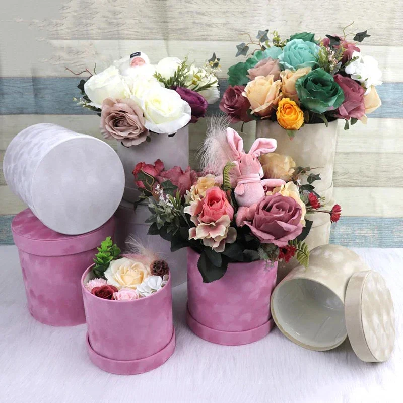 3Pcs/Set Round Shape Velvet Gi - Florist Supply Buckets recension och pris