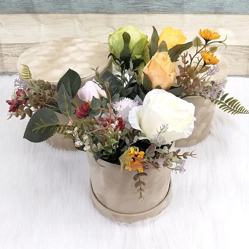 3Pcs/Set Round Shape Velvet Gi - Florist Supply Buckets recension och pris