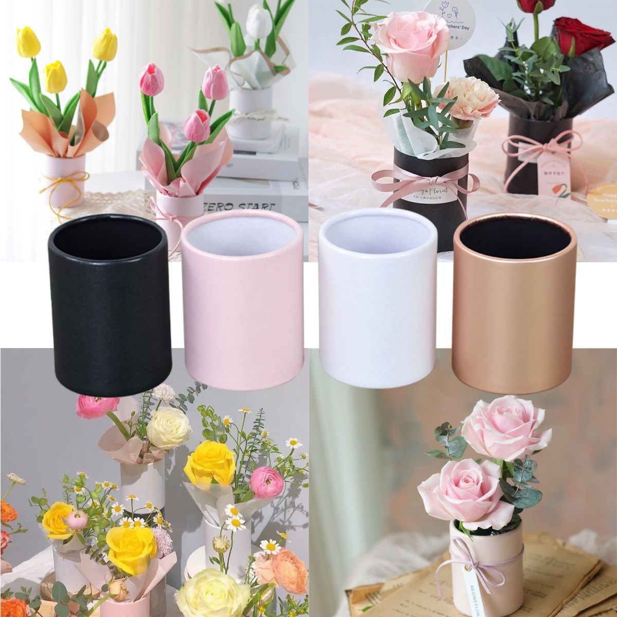 4pcs Mini Round Flower Box Gif - Florist Supply Buckets recension och pris