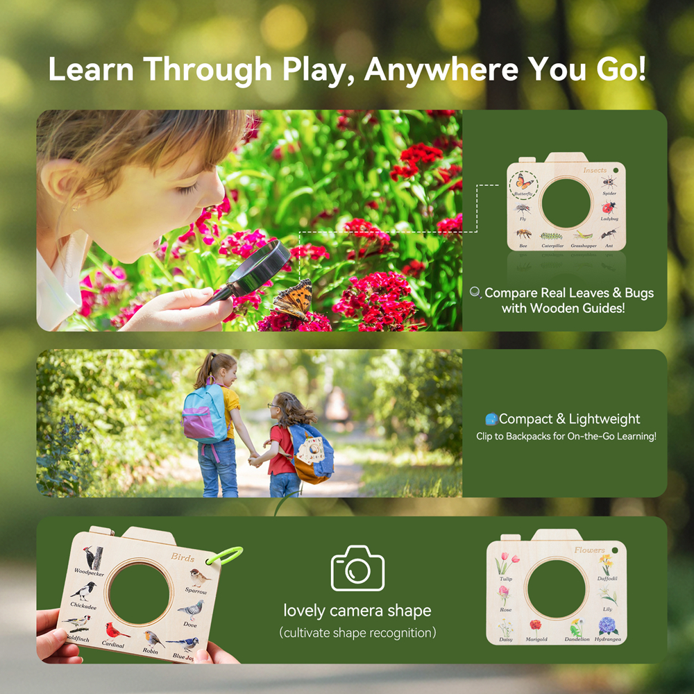 Wooden Camera Shape Nature Cog - Florist Supp recension och pris