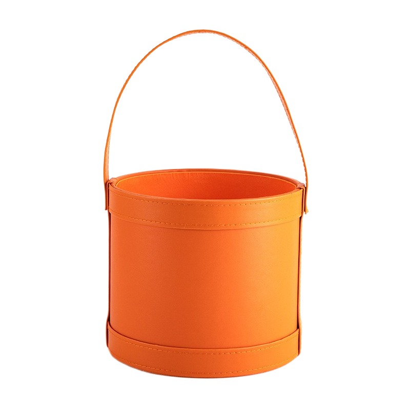 Portable Leather Round Gift Bo - Florist Supply Buckets recension och pris