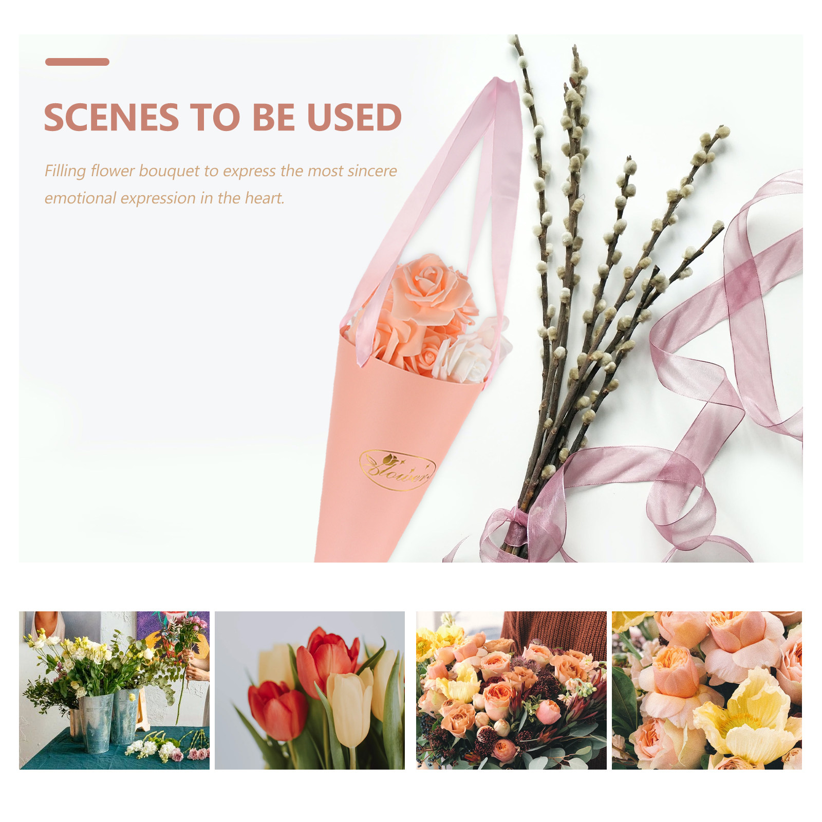 6Pcs Flower Bouquet Bags Chic  - Florist Supply Buckets recension och pris
